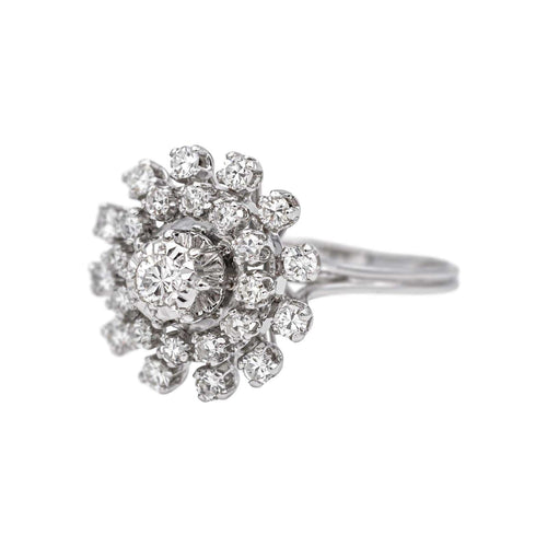 Bague 53 Bague marguerite en or blanc 18 carats et diamants 58 Facettes 4936106CN