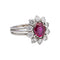 Bague 55 Bague Marguerite Or blanc Rubis, Diamant 58 Facettes 4936107CN