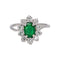 Bague 50 Bague marguerite en or blanc 18 carats, émeraude et diamants 58 Facettes 4941667CN