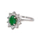 Bague 50 Bague marguerite en or blanc 18 carats, émeraude et diamants 58 Facettes 4941667CN