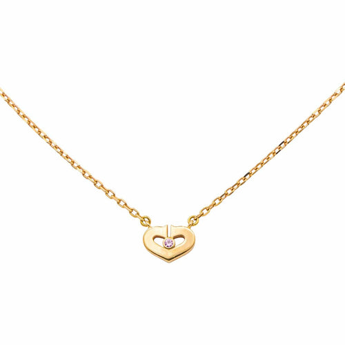 Collier Cartier - Collier cœur en or jaune avec saphir rose 58 Facettes 4944052RV