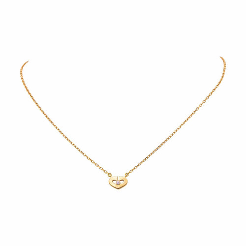 Collier Cartier - Collier cœur en or jaune avec saphir rose 58 Facettes 4944052RV