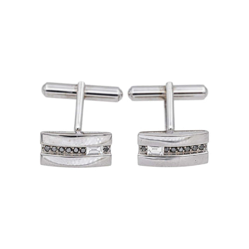 Boutons de manchette Bachet Gentleman - Boutons de manchette en or blanc et diamants 58 Facettes 4948730CN