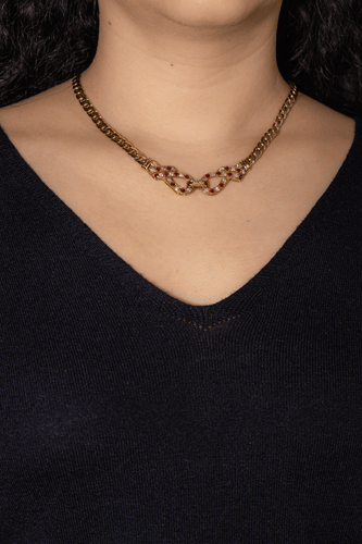 Collier Collier Or jaune Diamant, Rubis 58 Facettes 4951645CN