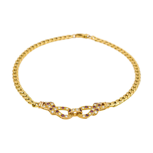 Collier Collier Or jaune Diamant, Rubis 58 Facettes 4951645CN