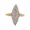 Bague 53 Bague marquise pavée de diamants en or jaune et blanc 18 carats 58 Facettes 4951648CN