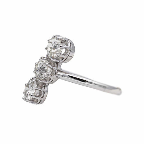 Bague 49 Bague trilogie en platine 950 sertie de 3 diamants 58 Facettes 4951650CN