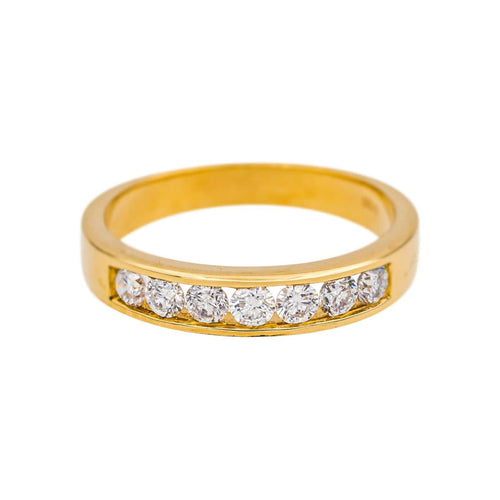 Bague 53 Bague demi-alliance sertie de diamants en or jaune 18 carats 58 Facettes 4960099CN