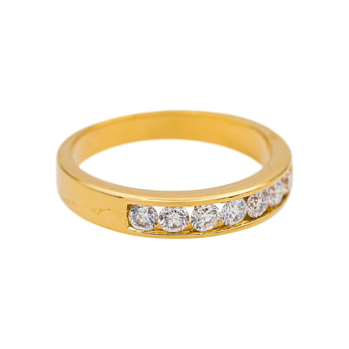 Bague 53 Bague demi-alliance sertie de diamants en or jaune 18 carats 58 Facettes 4960099CN