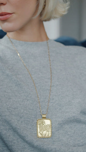Pendentif Fred - Pendentif zodiaque Bélier en or jaune 18 kt 58 Facettes