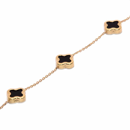 Bracelet Bracelet quadrifoglio en or jaune 18k et onyx 58 Facettes DK09OG081C3TK