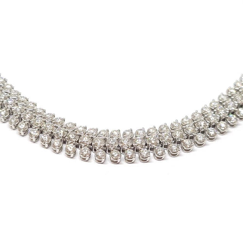 Collier Collier rivière de diamants or blanc 58 Facettes