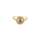 Bague 53 Bague marguerite ancienne rubis diamants en or jaune 58 Facettes