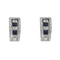 Boucles d'oreilles Créoles or blanc saphirs et diamants 58 Facettes AB48
