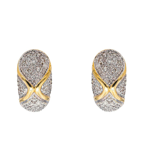 Boucles d'oreilles Boucles d'oreilles en or jaune et or blanc 18 carats, diamants 58 Facettes 5004223CN