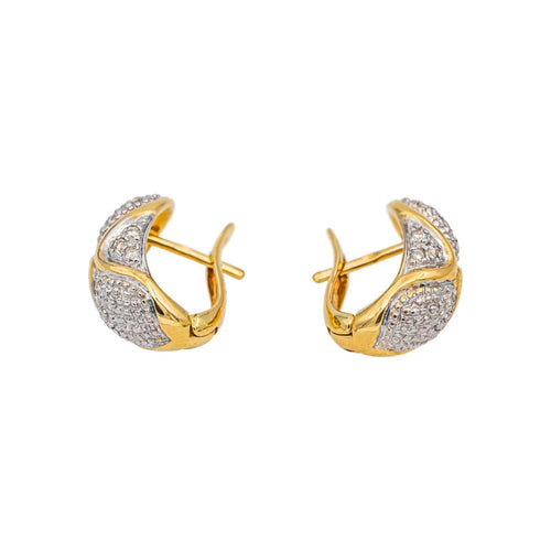 Boucles d'oreilles Boucles d'oreilles en or jaune et or blanc 18 carats, diamants 58 Facettes 5004223CN
