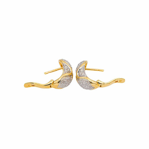 Boucles d'oreilles Boucles d'oreilles en or jaune et or blanc 18 carats, diamants 58 Facettes 5004223CN