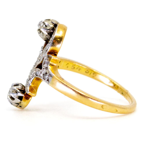 Bague 52.5 Bague à volutes en or 18k et platine avec diamants taille rose 58 Facettes C41EA70EDDD644F8852C9AFE53AA9E9C