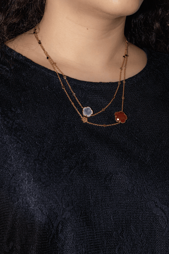 Collier Pasquale Bruni Bon Ton - Collier sautoir en or rose cornaline et quartz laiteux 58 Facettes 5087956RV