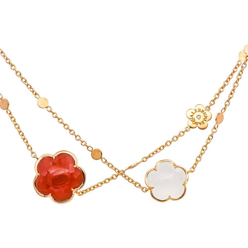 Collier Pasquale Bruni Bon Ton - Collier sautoir en or rose cornaline et quartz laiteux 58 Facettes 5087956RV