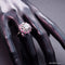 Bague 51 Bague rétro en or blanc 18 carats, diamant 1 ct et rubis synthétiques 58 Facettes 16206
