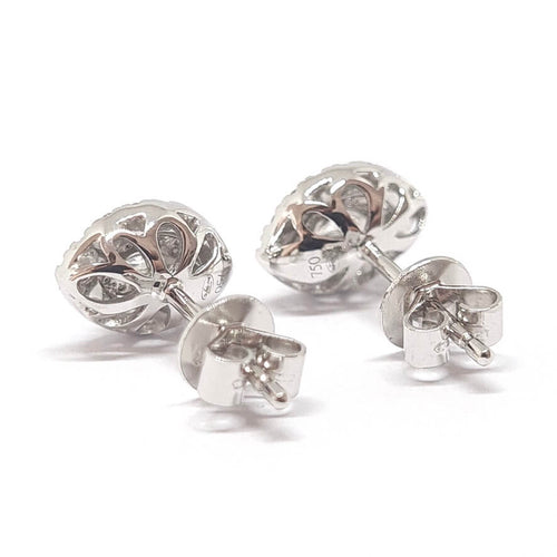 Boucles d'oreilles Boucles d'oreilles marquise diamants or blanc 58 Facettes