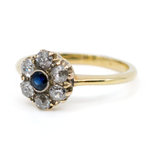 Bague 54 Bague marguerite en or 18 ct avec saphir et diamants 58 Facettes F08ACFC2E67A42D297C9E07EEDF941FB