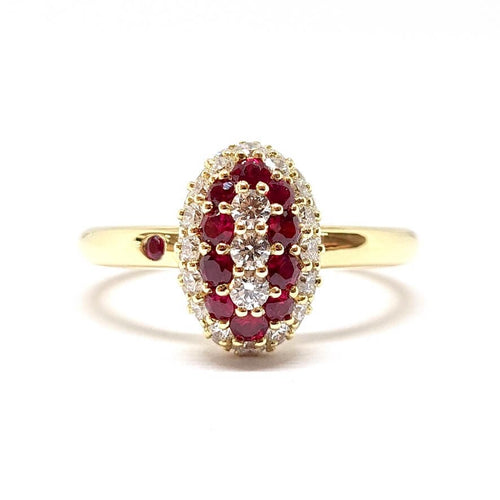 Bague 54 Bague coccinelle en Or jaune, rubis & diamants 58 Facettes
