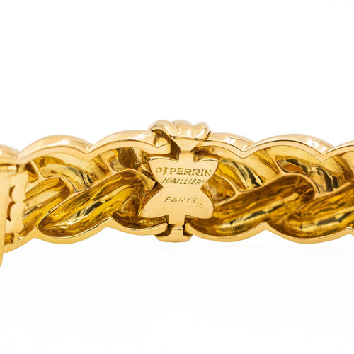 Collier O.J. Perrin - Collier ras-de-cou tressé en or jaune et diamants 58 Facettes 577638GD