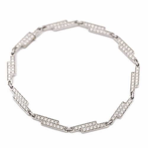 Bracelet Dinh Van Seventies - Bracelet en or blanc avec diamants 58 Facettes 577646GD