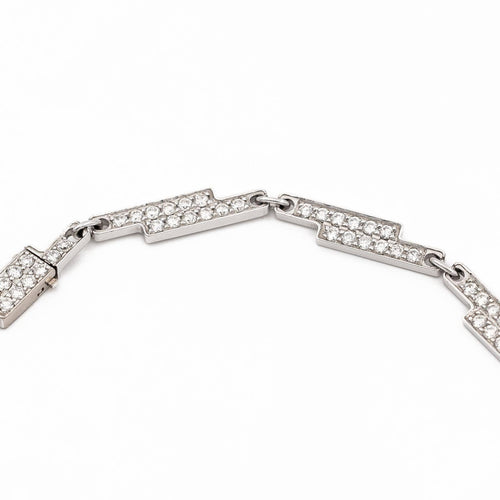 Bracelet Dinh Van Seventies - Bracelet en or blanc avec diamants 58 Facettes 577646GD