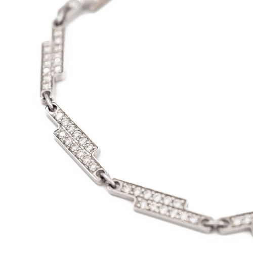 Bracelet Dinh Van Seventies - Bracelet en or blanc avec diamants 58 Facettes 577646GD