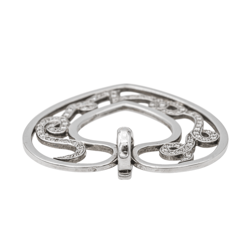 Pendentif Repossi Love - Pendentif cœur en or blanc et diamants 58 Facettes 577672GD