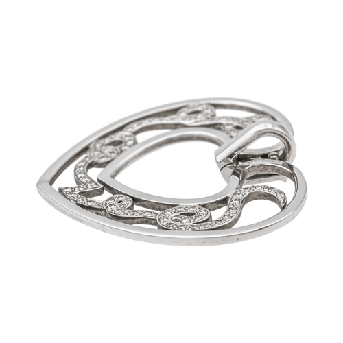 Pendentif Repossi Love - Pendentif cœur en or blanc et diamants 58 Facettes 577672GD