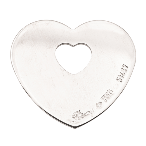 Pendentif Poiray - Pendentif cœur en or blanc 18 carats 58 Facettes 577832CN