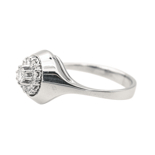 Bague 54 Bague en or blanc 18 carats avec diamants taille brillant 58 Facettes 577951CN
