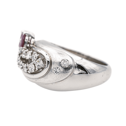Bague 51 Bague en platine et or blanc 18 carats rubis et diamants 58 Facettes 578014CD