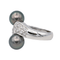 Bague 53 Bague Toi et Moi en or blanc 18 carats, perles et diamants 58 Facettes 578034CD