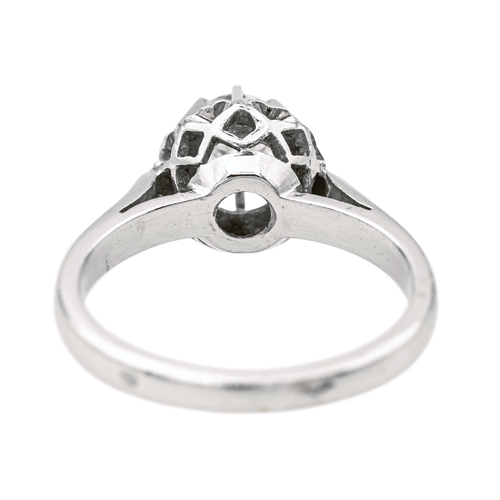Bague 51 Bague solitaire en or blanc 18 carats avec diamant brillant 0,50 ct 58 Facettes 578058CD