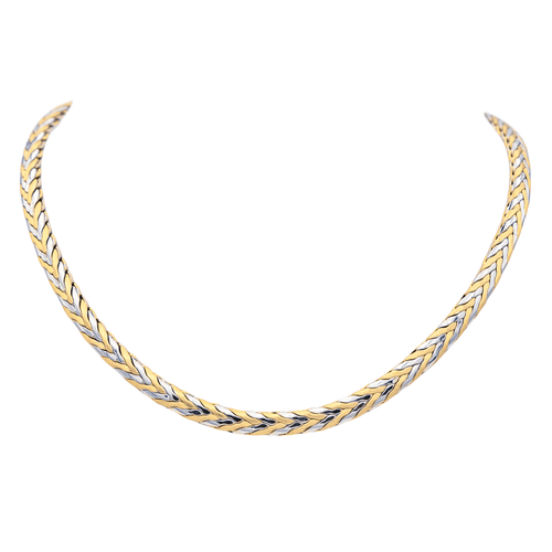 Collier Collier bicolore en or jaune et or blanc 18 carats 58 Facettes 578158CD