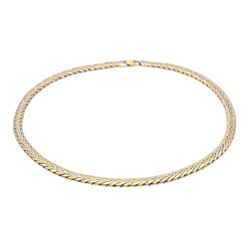 Collier Collier bicolore en or jaune et or blanc 18 carats 58 Facettes 578158CD