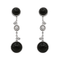 Boucles d'oreilles Susie Otero - Boucles d’oreilles pendantes en or blanc, diamants et onyx 58 Facettes 578248CD