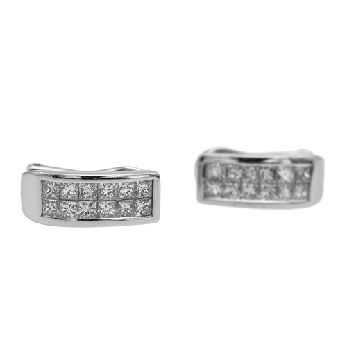 Boucles d'oreilles Boucles d'oreilles en or blanc 18 carats et diamants 58 Facettes 578310CD
