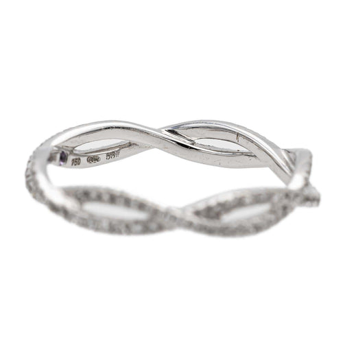 Bague 53 Eternamé Entrelacs - Bague en or blanc 18 carats et diamants 58 Facettes 578314CD