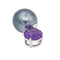 Pendentif Pendentif en or blanc 18 carats avec perle de Tahiti et améthyste 58 Facettes 578317CD