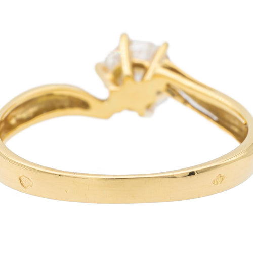 Bague 56 Bague solitaire - Diamant taille brillant en or jaune 18 carats 58 Facettes 578402CD