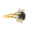 Bague 55 Bague en or jaune 18 carats avec saphir et diamants 58 Facettes 578410CD