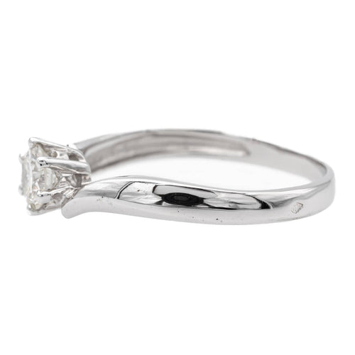 Bague 56 Bague solitaire en or blanc 18 carats avec diamant 58 Facettes 578416CD