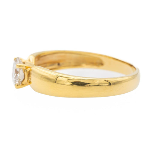 Bague 55 Bague solitaire en or jaune 18 carats avec diamant taille brillant 58 Facettes 578417CD