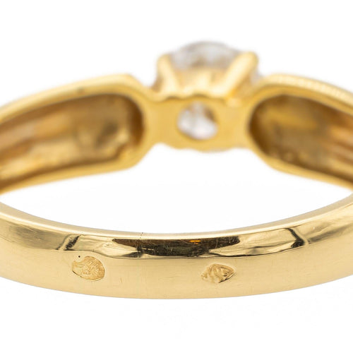 Bague 55 Bague solitaire en or jaune 18 carats avec diamant taille brillant 58 Facettes 578417CD